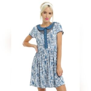 Doctor Who Tardis Print Peter Pan Collar Dress Size 2X
